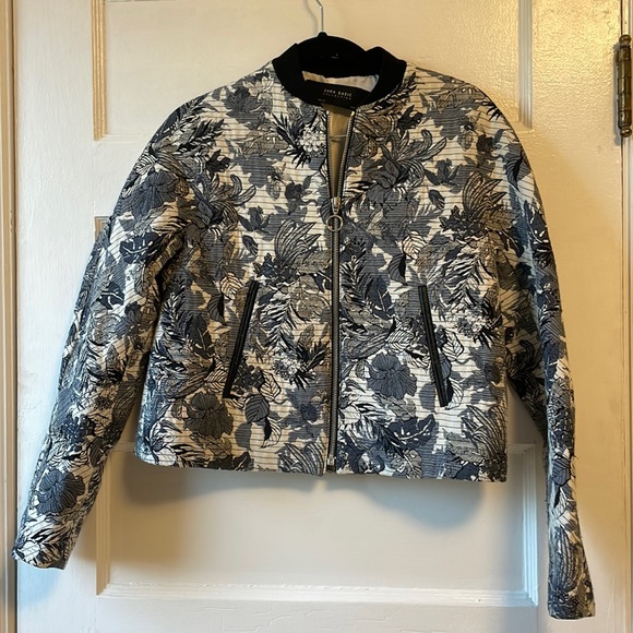 Blue print jacquard bomber jacket - Picture 1 of 1